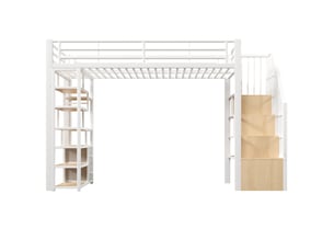 Lit mezzanine 90x200 cm <strong></strong>  <strong></strong> coloris blanc