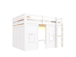 Lit mezzanine 140x200 cm coloris blanc