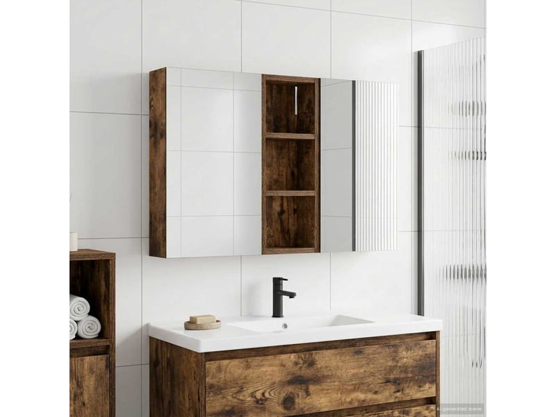  Ensemble de meubles de salle de bain 3 pcs 80x10.5x50 cm shl868  - Conforama D