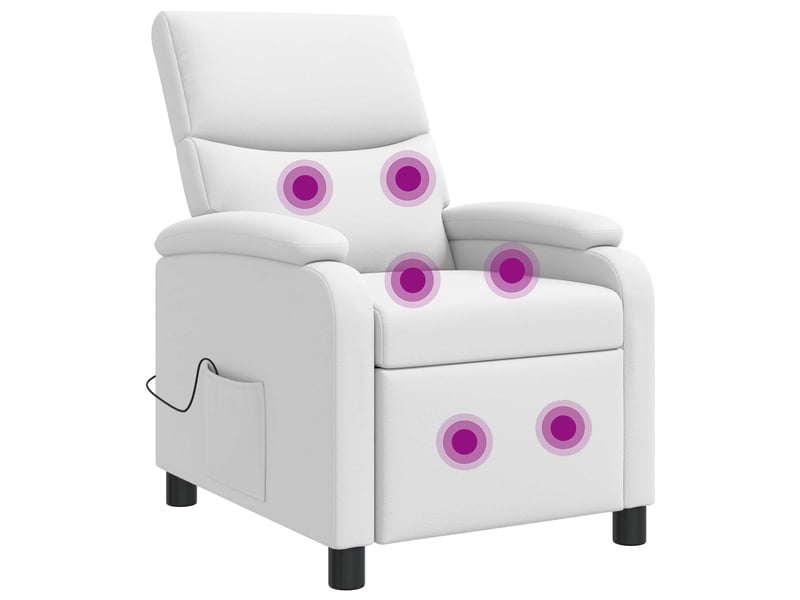  Vidaxl fauteuil de massage inclinable blanc simili cuir  - Conforama A