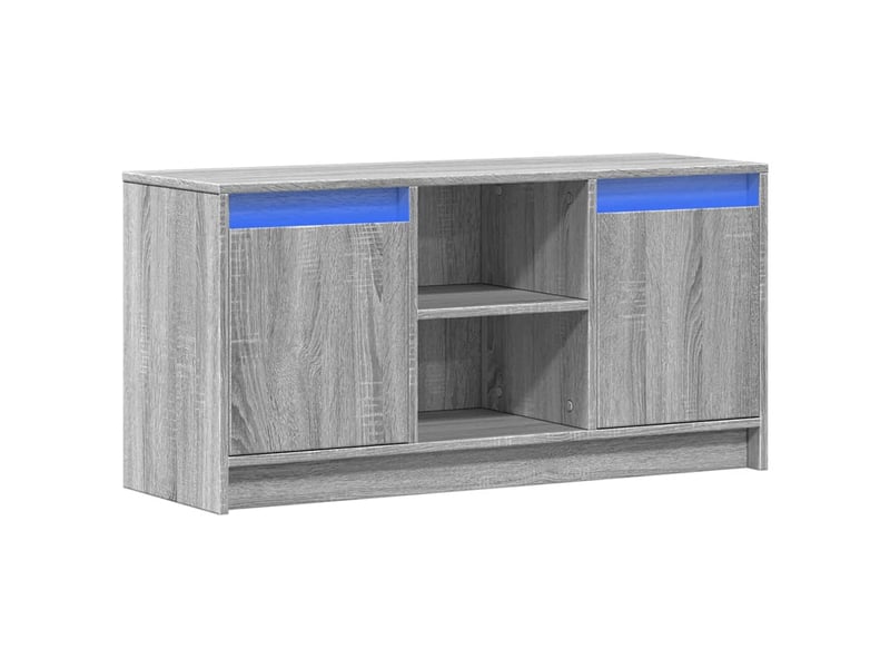 Meuble tv - banc tv - meuble de rangement avec led sonoma gris 100x34x50 cm bois d'ingénierie - Conforama C