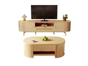 Meuble tv coloris naturel  <strong>NAHILIMI</strong>  <strong></strong>