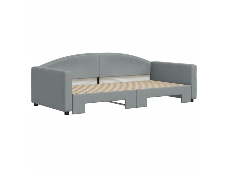  Lit simple- lit adulte -  lit de jour avec gigogne sans matelas gris clair 100x200 cm  - Conforama B