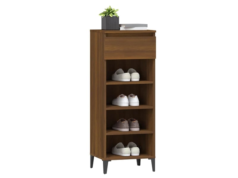  Meuble à chaussures, étagère à chaussures chêne marron 40x36x105 cm bois ingénierie  - Conforama D