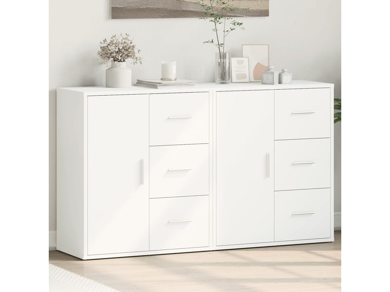  Buffets 2 pcs - bahut - meuble de rangement blanc 60x31x70 cm bois d'ingénierie  - Conforama B