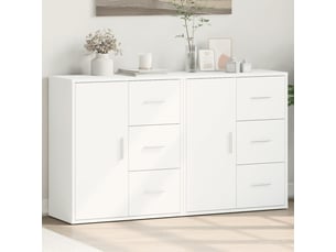 Buffets 2 pcs - bahut - meuble de rangement blanc 60x31x70 cm bois d'ingénierie