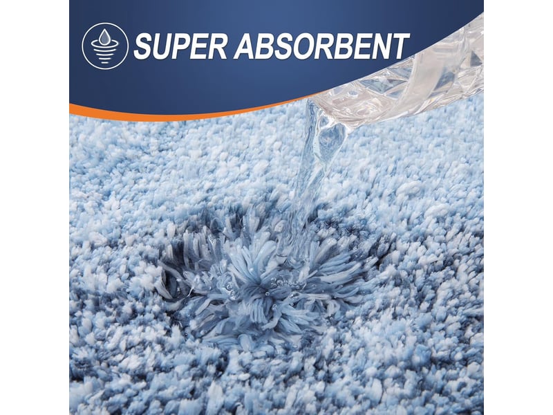  Tapis de bain en microfibre antidérapant - 24 x 36 pouces - bleu  - Conforama D