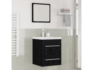 Meuble de lavabo de salle de bain, armoire de bain chêne noir 41 x 38,5 x 48 cm cf65519