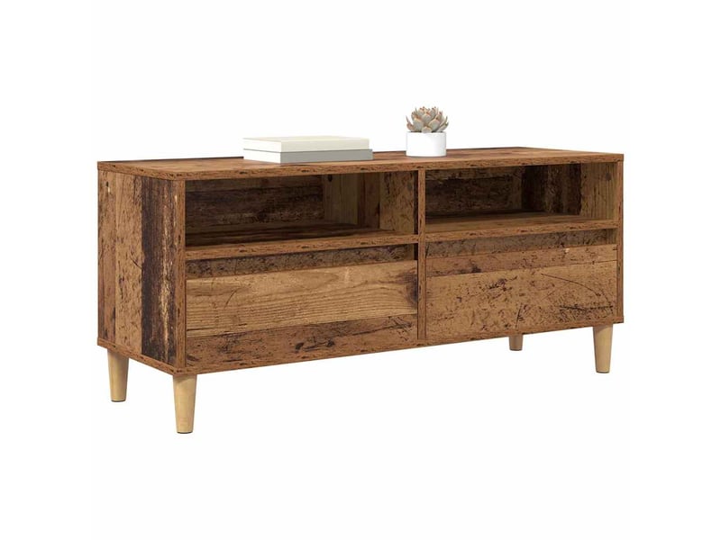  Meuble tv - banc tv - meuble de rangement 100 x 34,5 x 44,5 cm bois ancien bois d'ingénierie  - Conforama C
