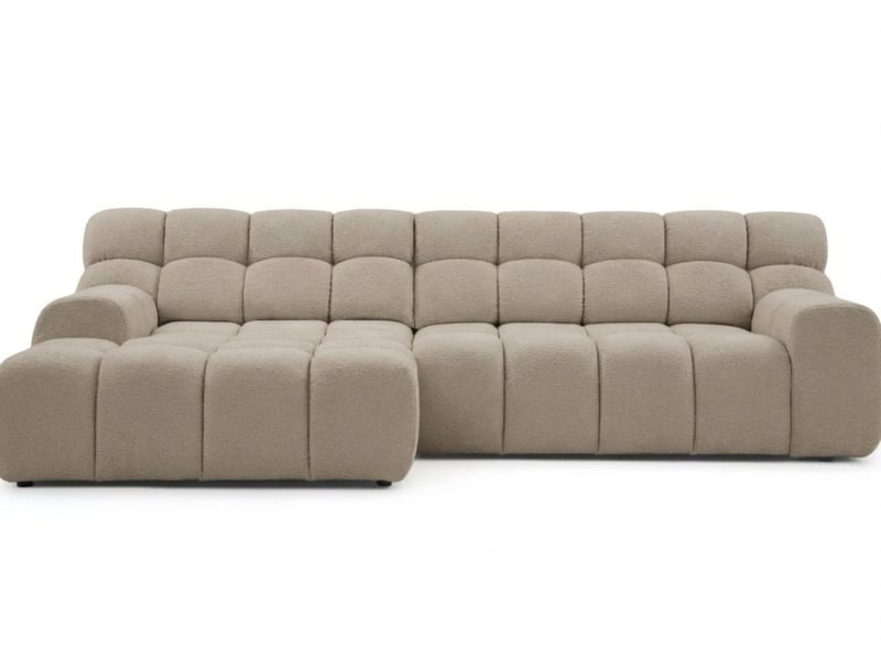  Bobochic canapé d'angle convertible avance-recule électrique andre tissu texturé beige  angle gauche ANDRE - Conforama A