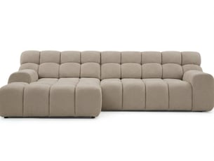 Canapé d'angle gauche convertible <strong>BOBOCHIC</strong> <strong>ANDRE</strong> 3 places Tissu Beige
