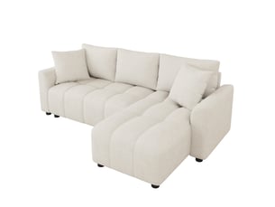 Canapé d'angle réversible convertible Qualité haut de gamme 3 places Tissu beige