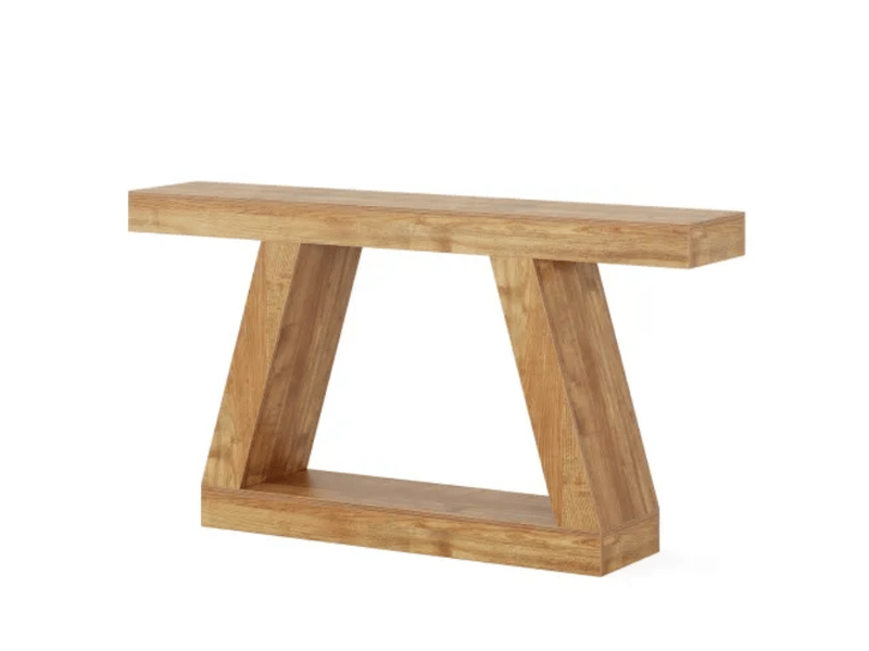  Table console 140x30x80 cm rustique mdf naturel  - Conforama A