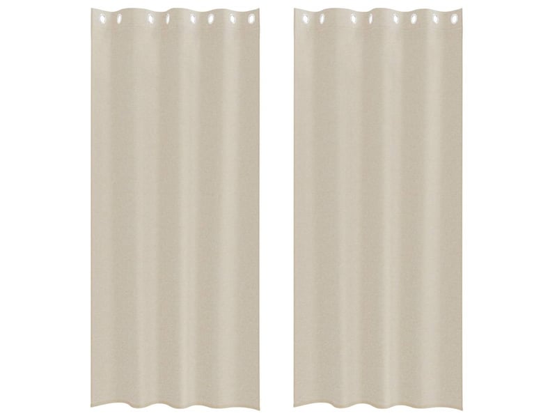  Lot de 2 rideaux en voile, voilage couleur sable 225 x 140 cm polyester cf43885  - Conforama A
