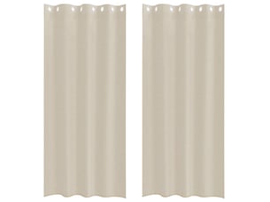 Lot de 2 rideaux en voile, voilage couleur sable 225 x 140 cm polyester cf43885