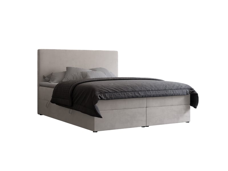  Lit coffre giulia - 180x200 cm - avec matelas et surmatelas - velours dense - crème GIULIA - Conforama A