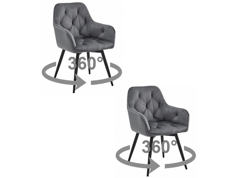 Family chaise - velours gris foncépieds noirs x 2  - Conforama A