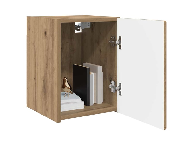  Meuble tv - banc tv - meuble de rangement mural 2 pcs chêne artisan bois d'ingénierie  - Conforama C