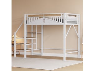Lit mezzanine 140x200 cm <strong>MODENUIT </strong>  <strong></strong> coloris blanc