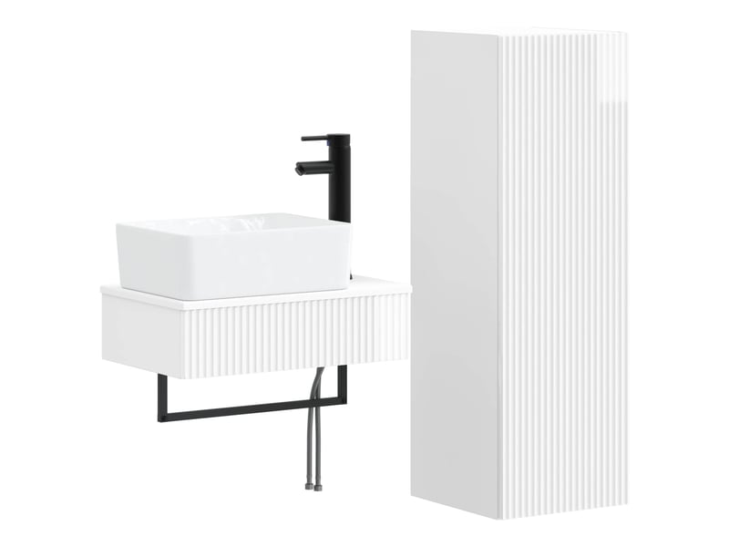Ensemble de mobilier de salle de bain 2 pcs blanc brillant shl9647 - Conforama A