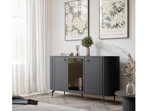 Buffet 3 porte(s) 0 tiroir(s) <strong>IDOHOME</strong> <strong>SENTO</strong> - 190 cm coloris noir