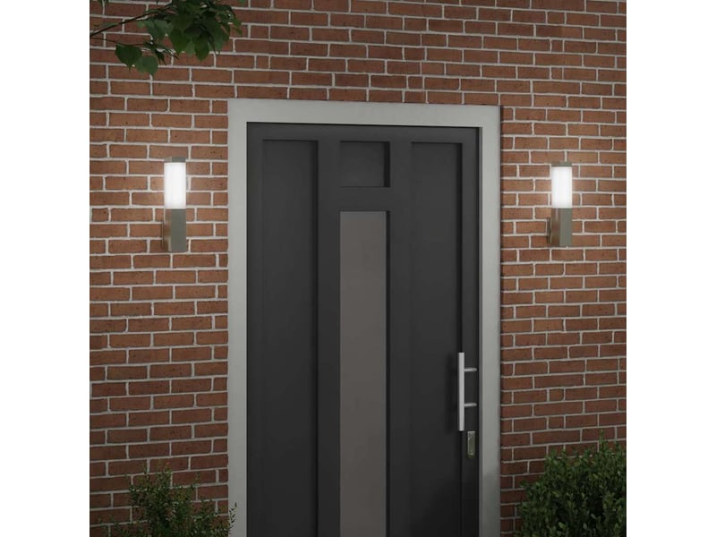  2 pièces applique murale extérieure argenté 10.5x6x33 cm shl68493  - Conforama C