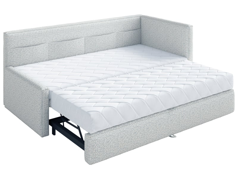  Selsey nesmi - lit rembourré - 90x200 cm - tissu tressé bleu clair Nesmi - Conforama E