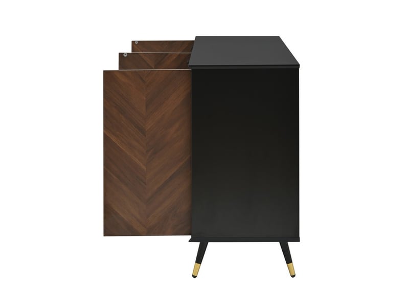 Buffet à 4 portes et étagères réglables, 140 x 40 x 80 cm, meuble de rangement pour salon, salle à manger - Conforama E