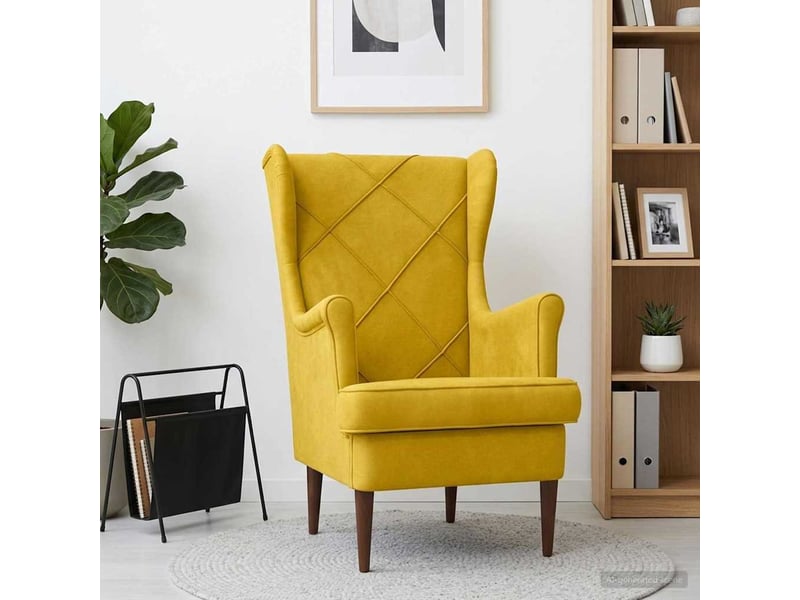 Vidaxl fauteuil jaune velours - Conforama B