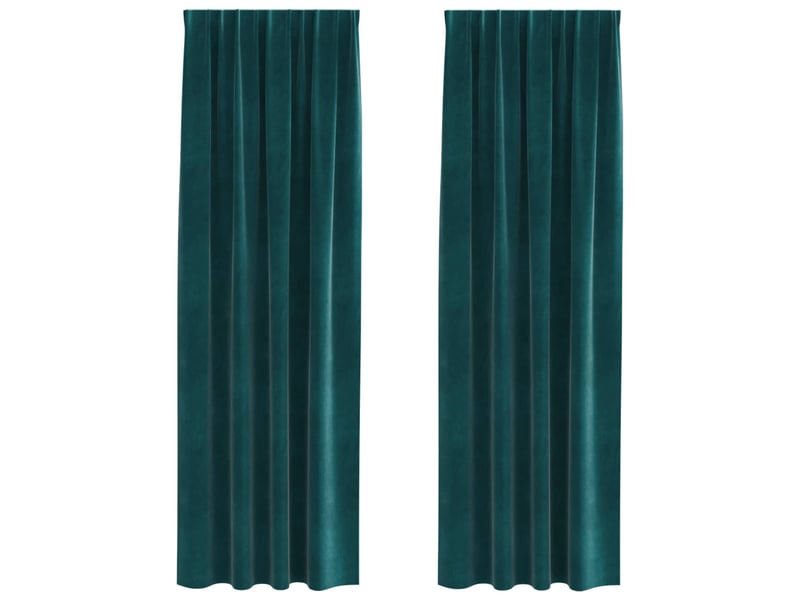  Lot de 2 rideaux, rideaux de fenêtre vert foncé 140 x 260 cm velours cf44131  - Conforama A