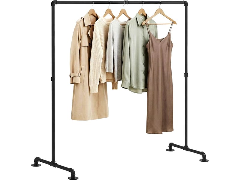  Clp – portant à vêtements en métal noir 150 cm – design industriel – structure robuste pour manteaux et vestes – montage facile  - Conforama A