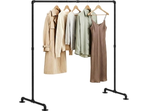 Clp – portant à vêtements en métal noir 150 cm – design industriel – structure robuste pour manteaux et vestes – montage facile