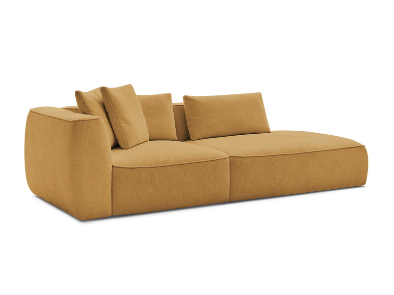 Bobochic canapé droit fixe 3 places leopold tissu texturé jaune accoudoir gauche LEOPOLD - Conforama A