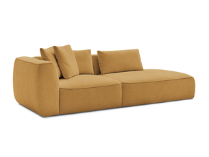 Canapé droit fixe BOBOCHIC LEOPOLD 3 places Tissu jaune