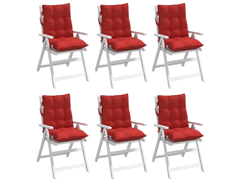  Lot de 6 coussins d'extérieur, coussins de chaise rouge 100 x 50 x 7 cm cf56439  - Conforama D