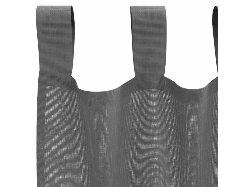  Lot de 2 rideaux en voile, voilages avec boucles gris foncé 140x245 cm cf44302  - Conforama E