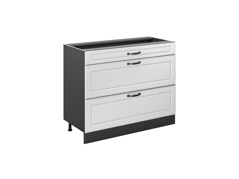 Vicco meuble cuisine, blanc campagneanthracite, 100cm sans plan de travail - Conforama A