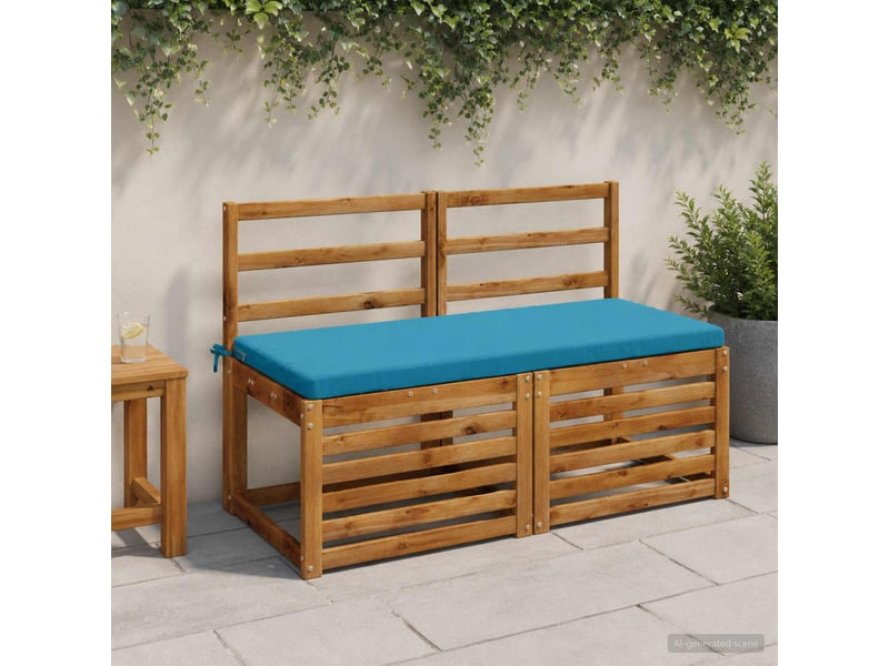 Lot de 2 coussins de banc, coussins d'assise soest 100 % polyester bleu clair cf57101 - Conforama B