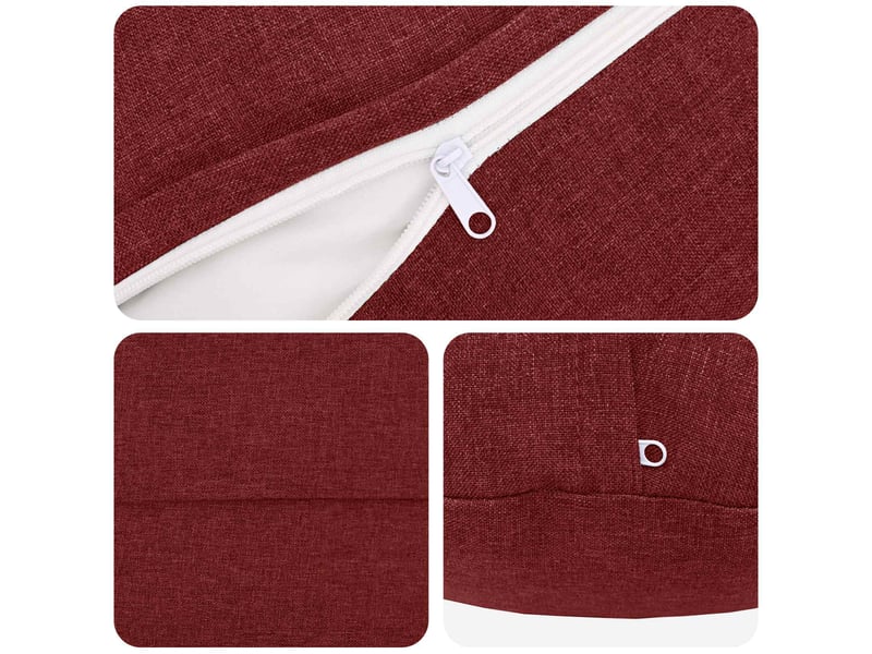  Lot de 2 coussins avec oreiller, coussins décoratifs heerlen bordeaux tissu cf50196  - Conforama D