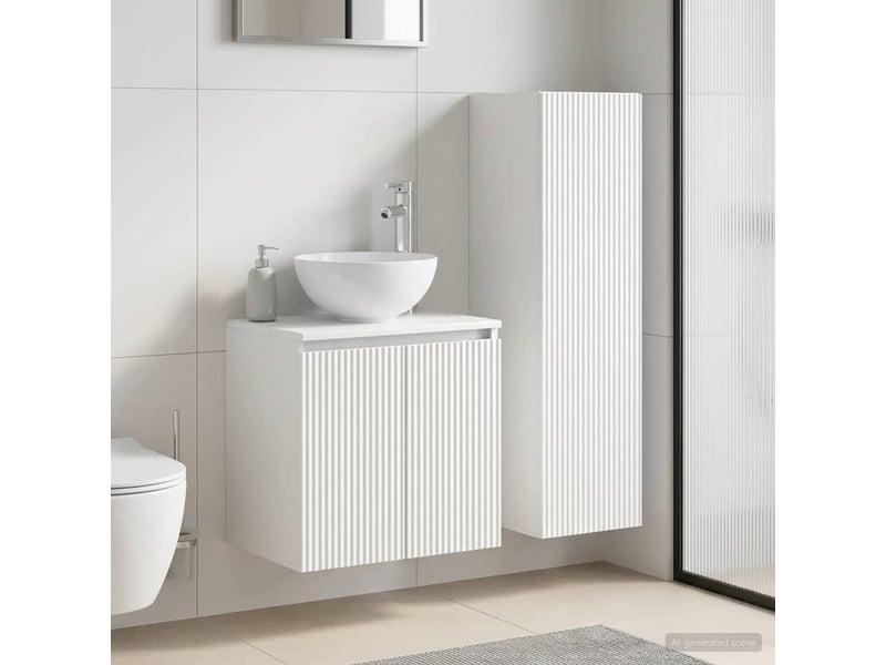  Ensemble de mobilier de salle de bain 2 pcs blanc shl3693  - Conforama B