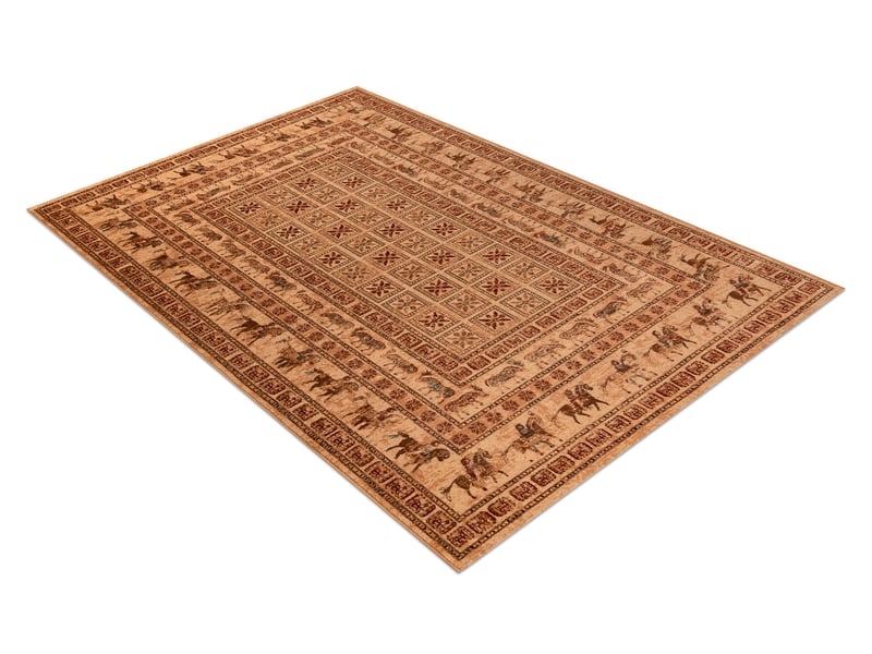  Tapis en laine kashqai 4301 100 oriental, ethnique, couleur saumon   bordeaux 200x300 cm  - Conforama C