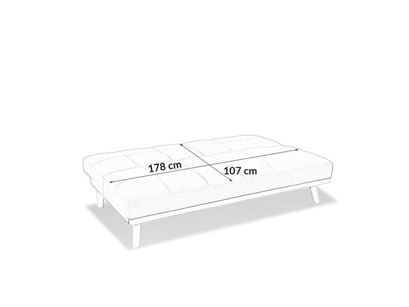 Banquette clic clac 3 places gris - hellin Hellin01 - Conforama E
