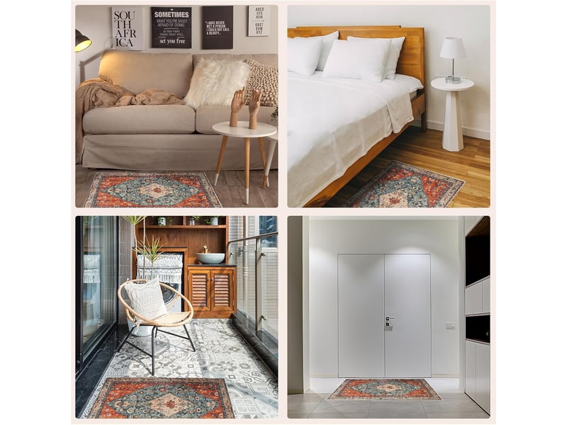  Tapis de porte lavable, 40x60 cm tapis de sol antidérapant à l'intérieur, tapis de porte avant intérieur, tapis mince absorbant pour la cuisine, le ja  - Conforama B