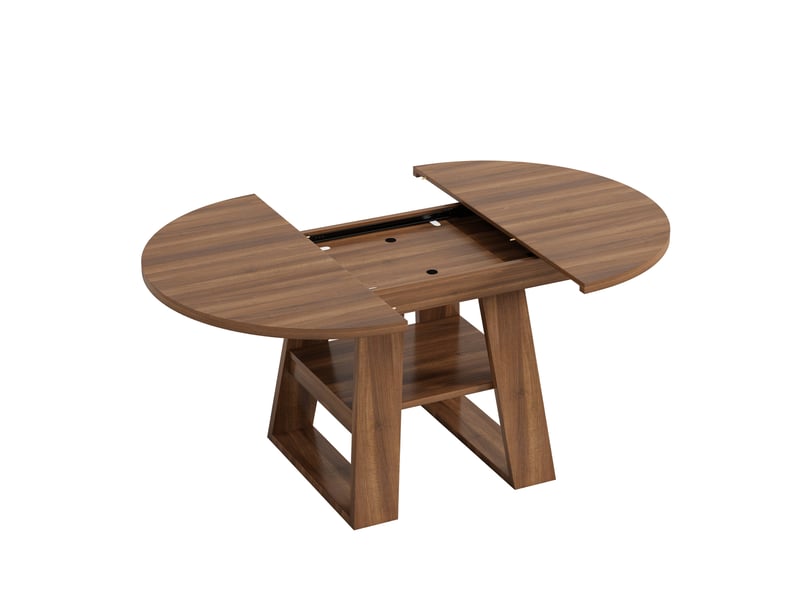  Table à manger extensible 110150x110 cm avec rangement coloris noyer  - Conforama A