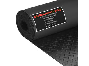Vevor tapis sol garage rouleau revêtement sol caoutchouc 1,22x6,1 m 3 mm noir