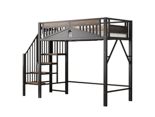 Lit mezzanine 90x200 cm <strong></strong> <strong>ABC</strong> coloris noir