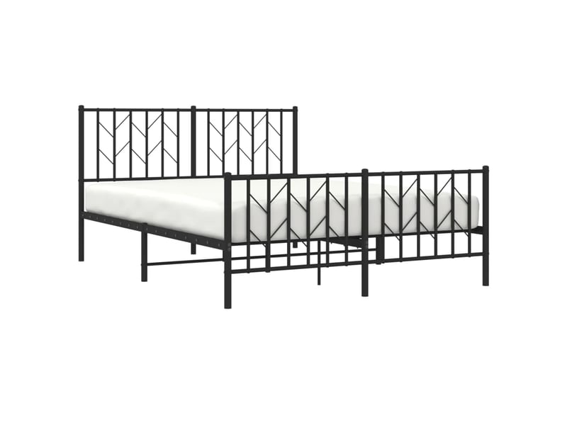  Lit adulte, lit semi-double, cadre de lit métal sans matelas avec pied de lit noir 135x190cm cf9262  - Conforama C
