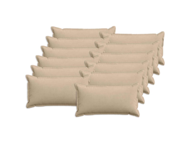  Lot de 12 housses de coussin houten taupe 40 x 80 cm velours côtelé cf49016  - Conforama B