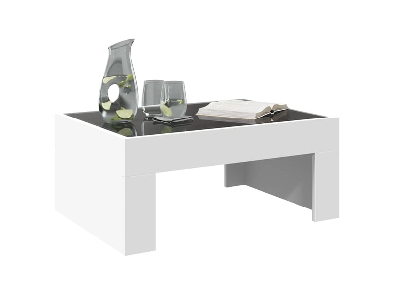 Table basse - table de salon - table à thé avec led infini blanc 70x50x30 cm - Conforama E