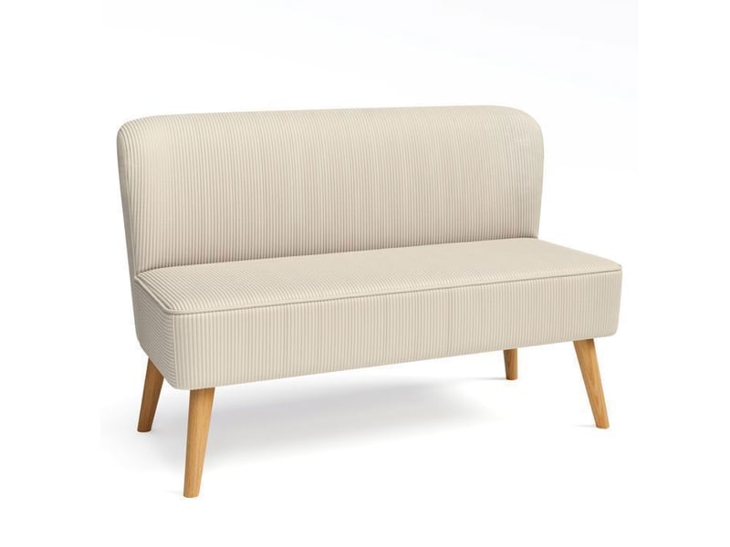  Canapé 2 places - bealife canapé scandinave - 2 coussins - 2 accoudoirs - tissu - bois - salon - chambre - 144 x 77 x 77 cm - gris  - Conforama B